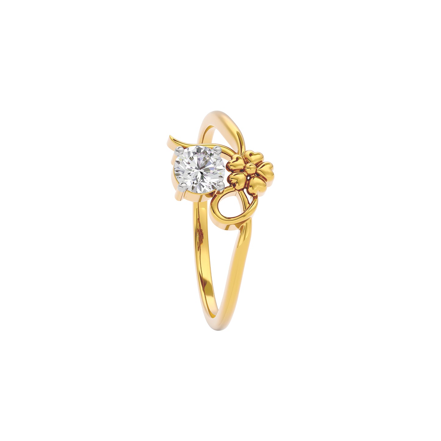 Mystic Halo Diamond Ring 18 KT / Yellow Gold / 22