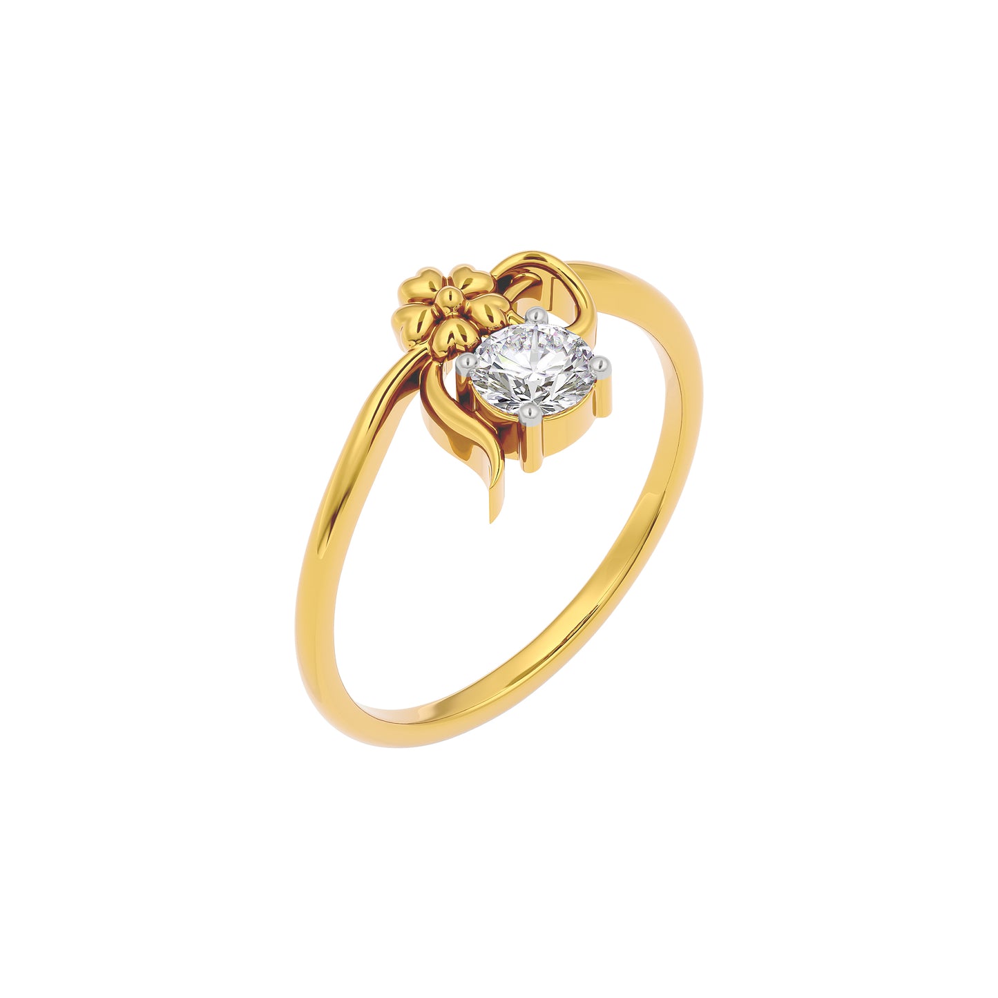 Mystic Halo Diamond Ring 18 KT / Yellow Gold / 22