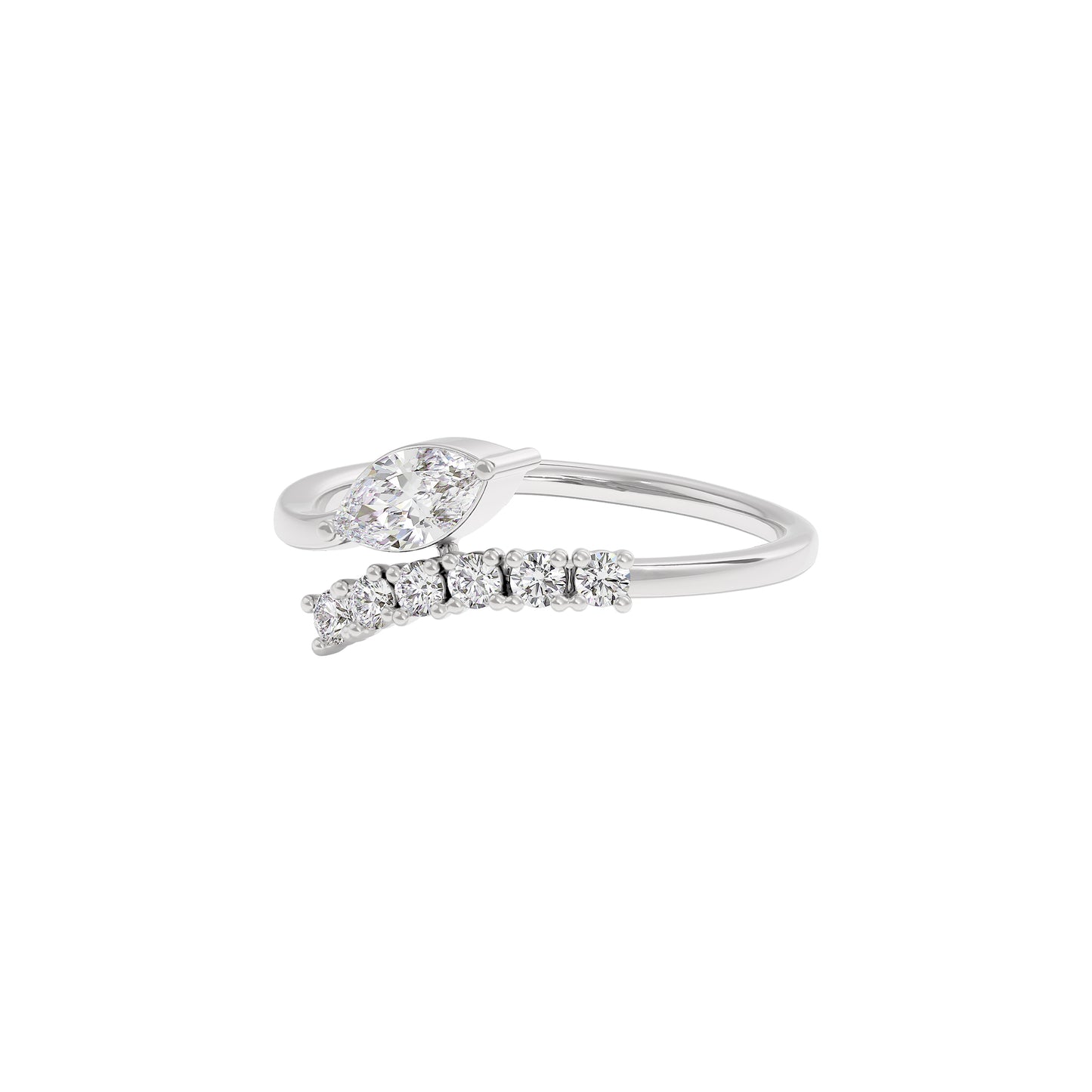 Radiant Mirage Diamond Ring 18 KT / White Gold / 22