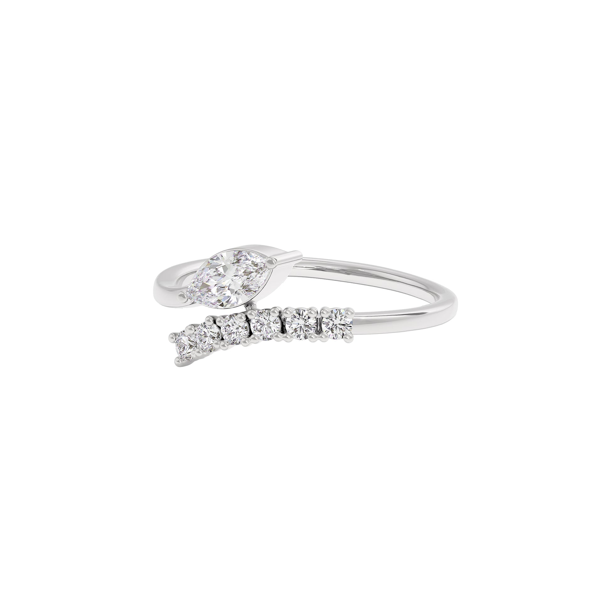 Radiant Mirage Diamond Ring 18 KT / White Gold / 22