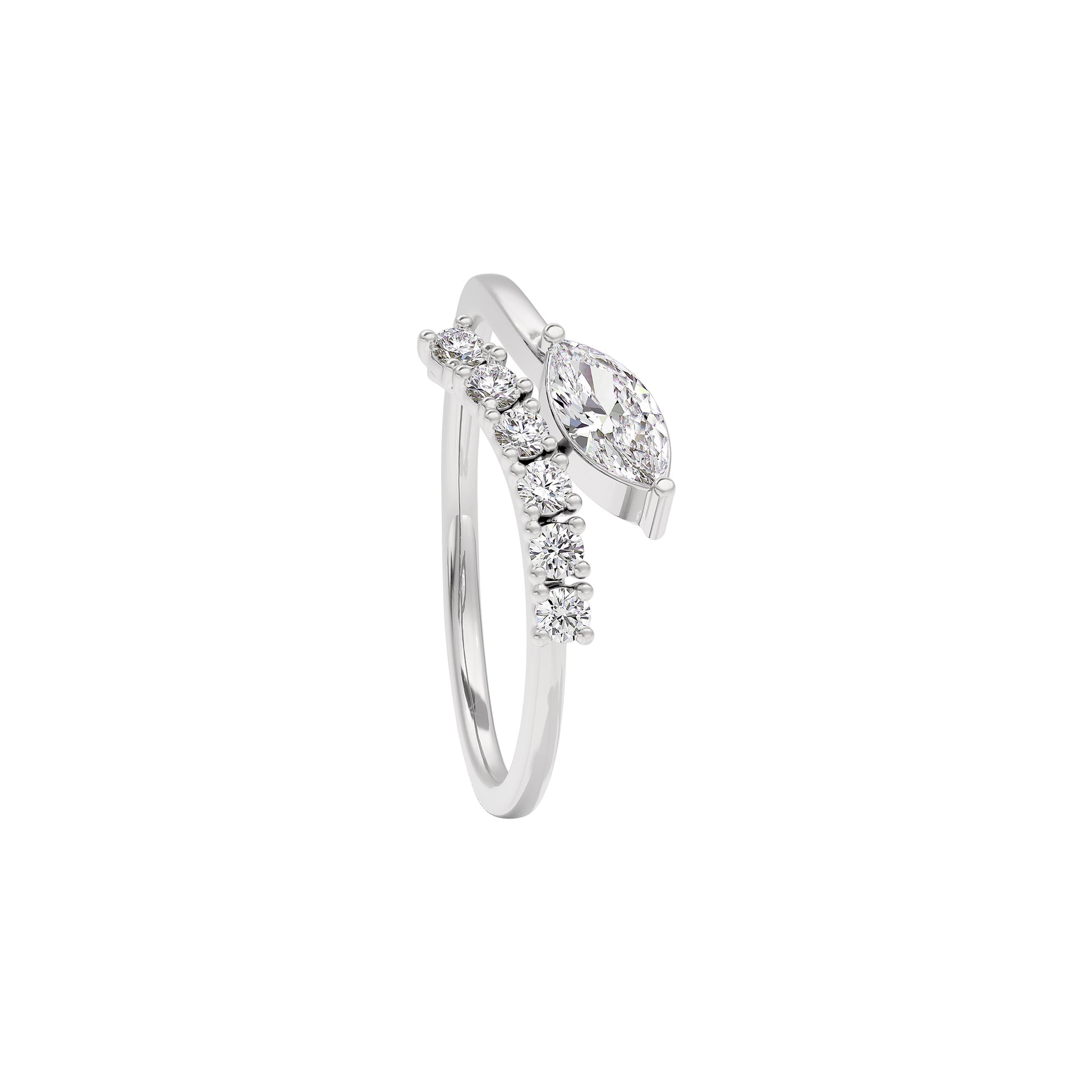 Radiant Mirage Diamond Ring 18 KT / White Gold / 22