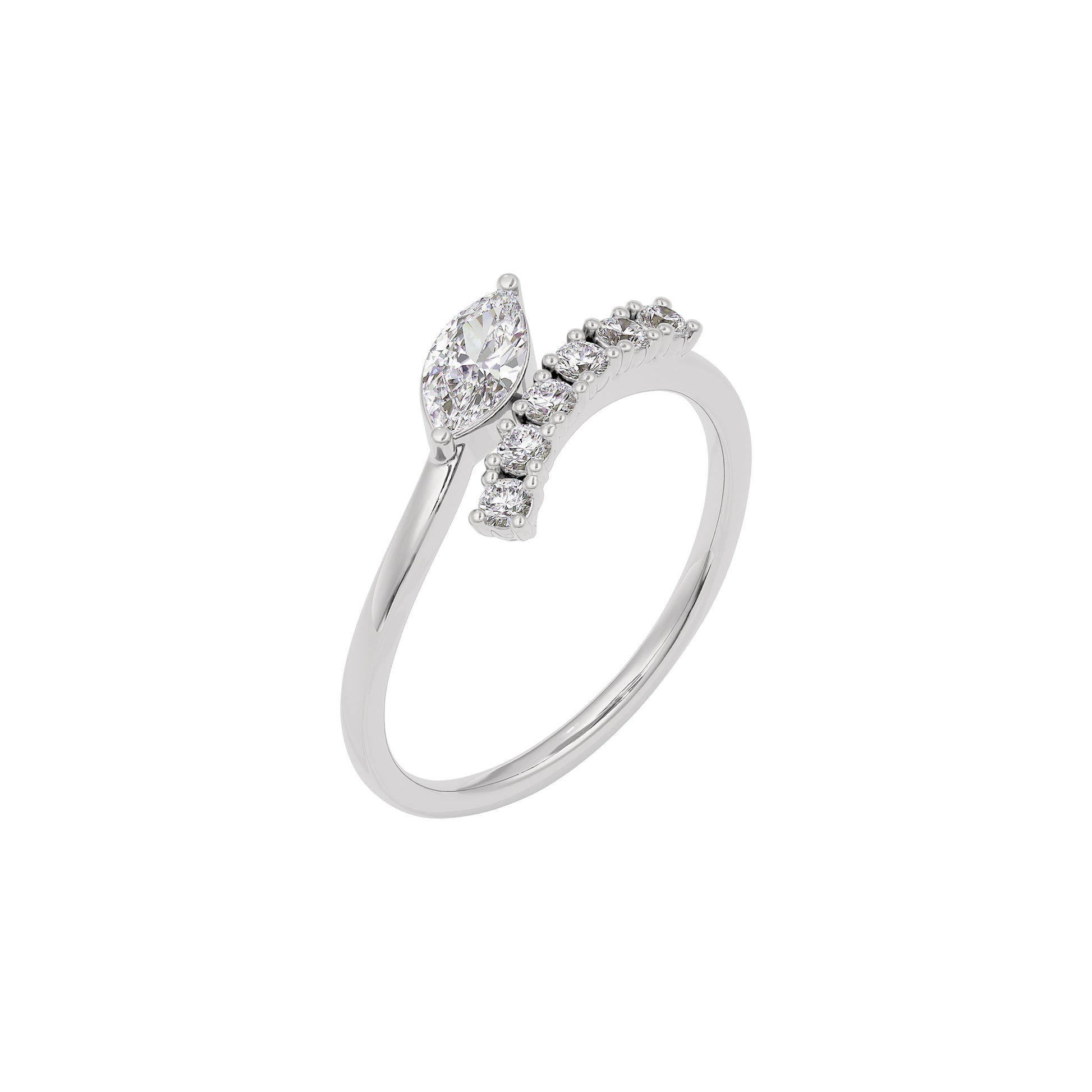 Radiant Mirage Diamond Ring 18 KT / White Gold / 22
