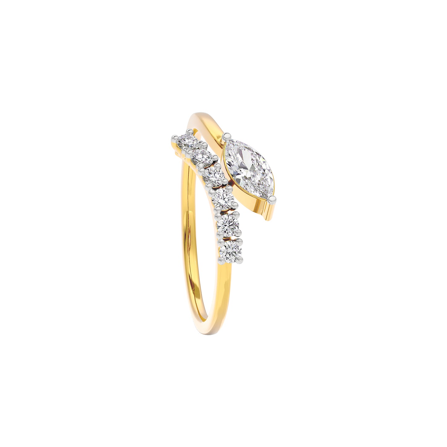Radiant Mirage Diamond Ring 18 KT / Yellow Gold / 22