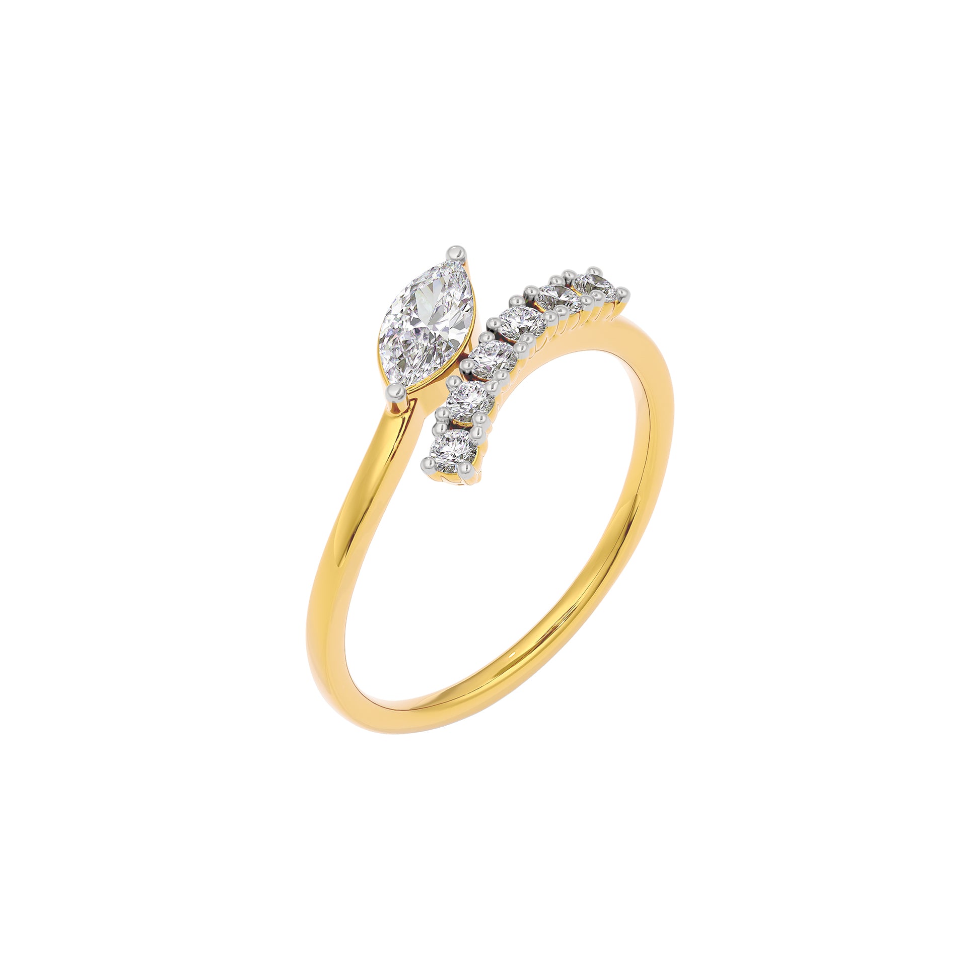 Radiant Mirage Diamond Ring 18 KT / Yellow Gold / 22