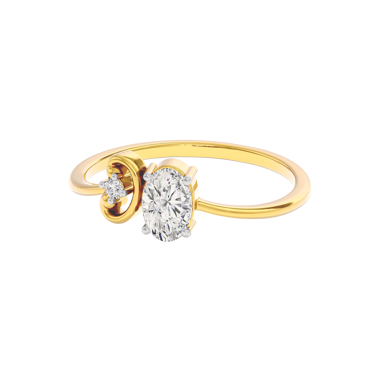 Crystal Moon Diamond Ring