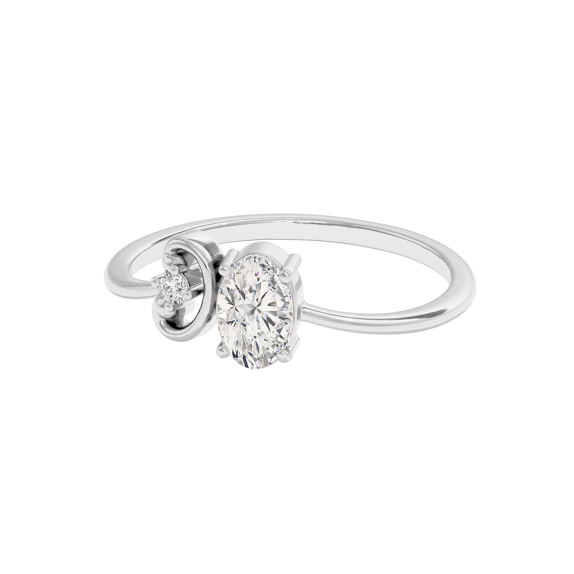 Crystal Moon Diamond Ring