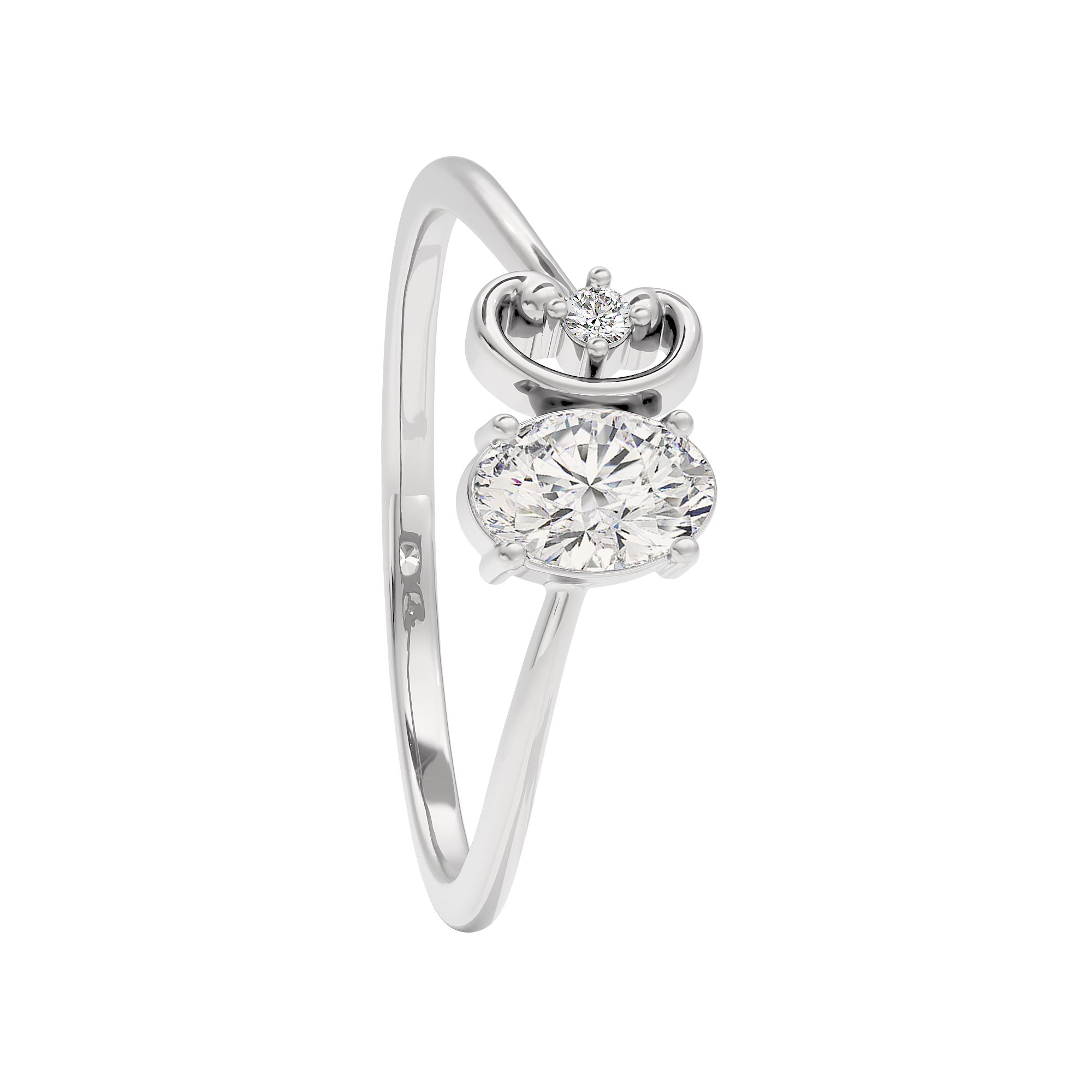 Crystal Moon Diamond Ring