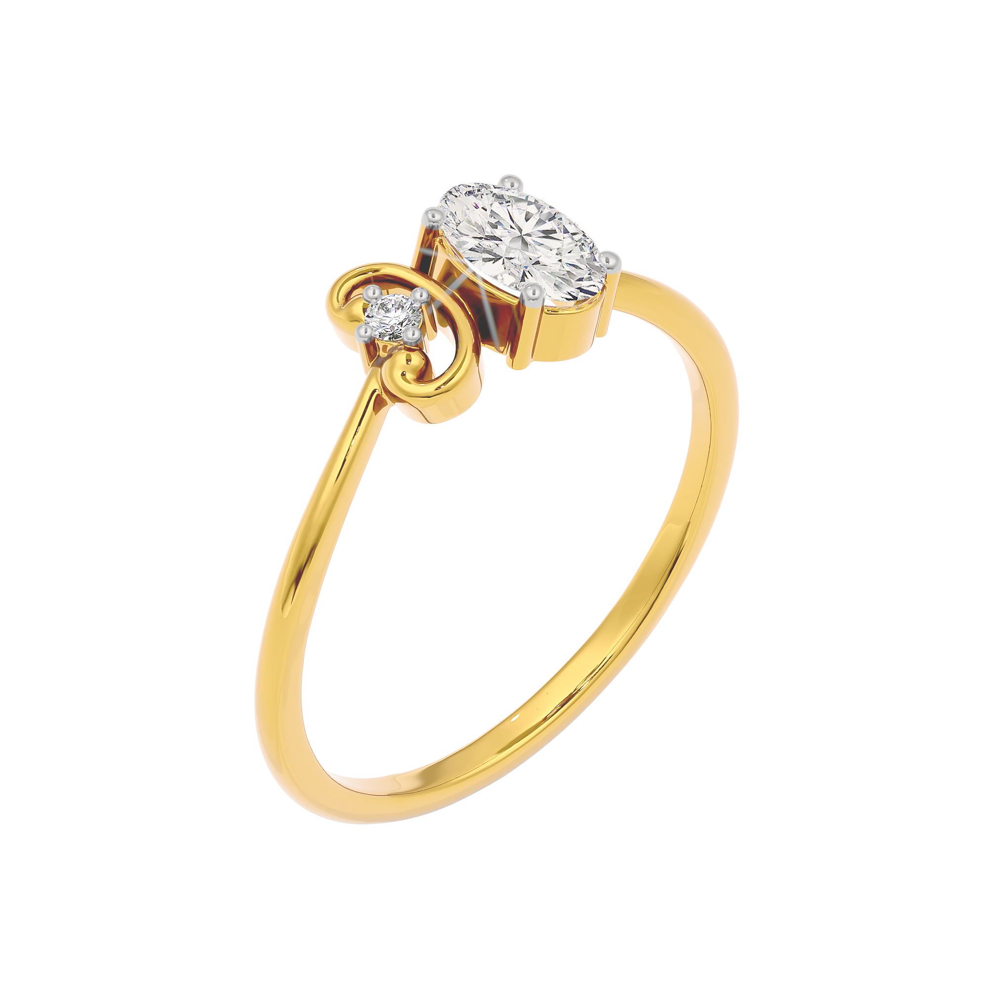 Crystal Moon Diamond Ring