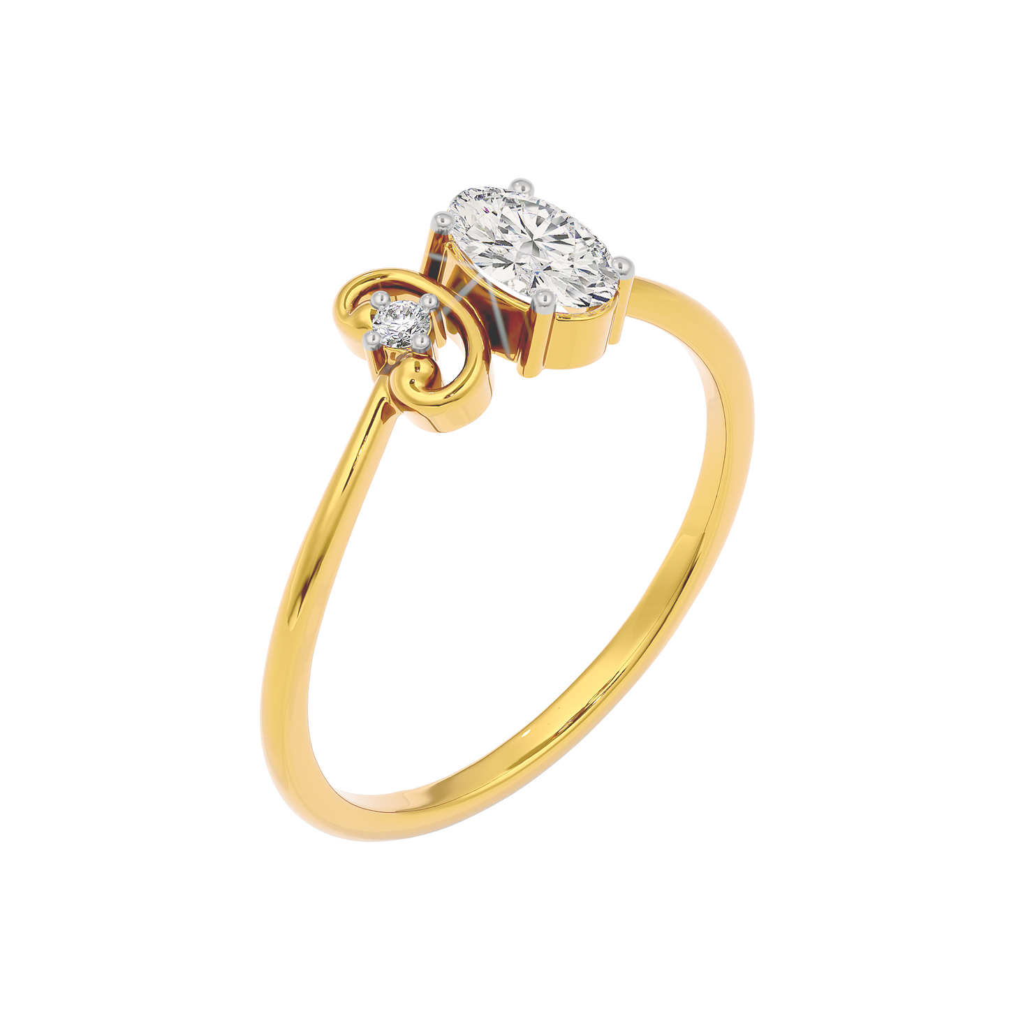 Crystal Moon Diamond Ring