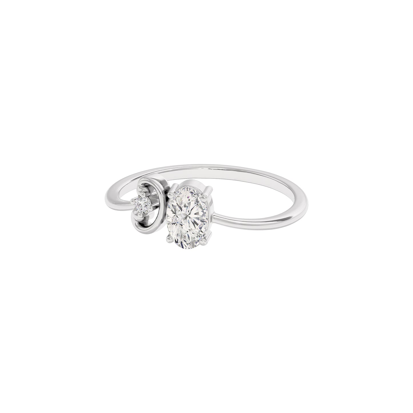 Crystal Moon Diamond Ring