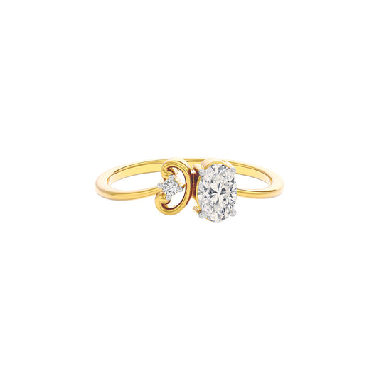 Crystal Moon Diamond Ring