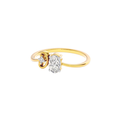Crystal Moon Diamond Ring