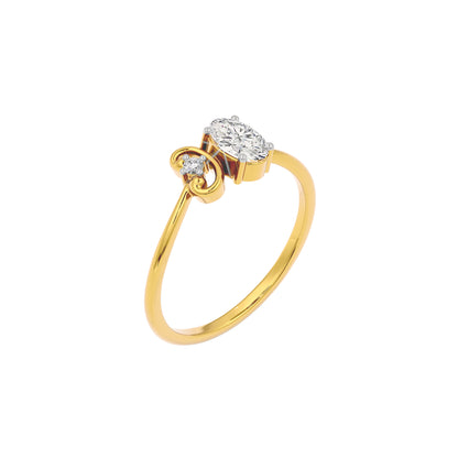 Crystal Moon Diamond Ring