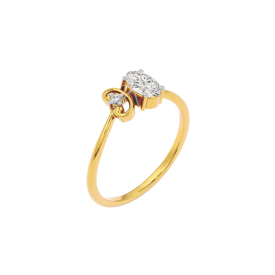 Crystal Moon Diamond Ring