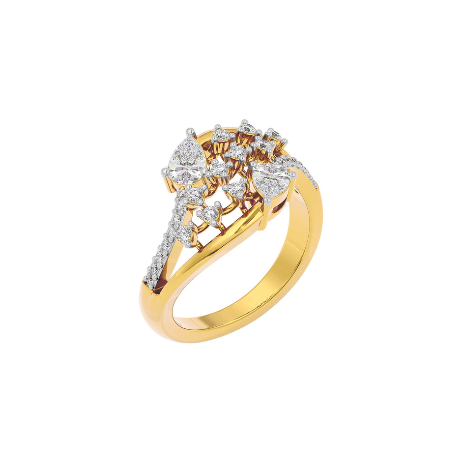 Opal Rose Diamond Ring