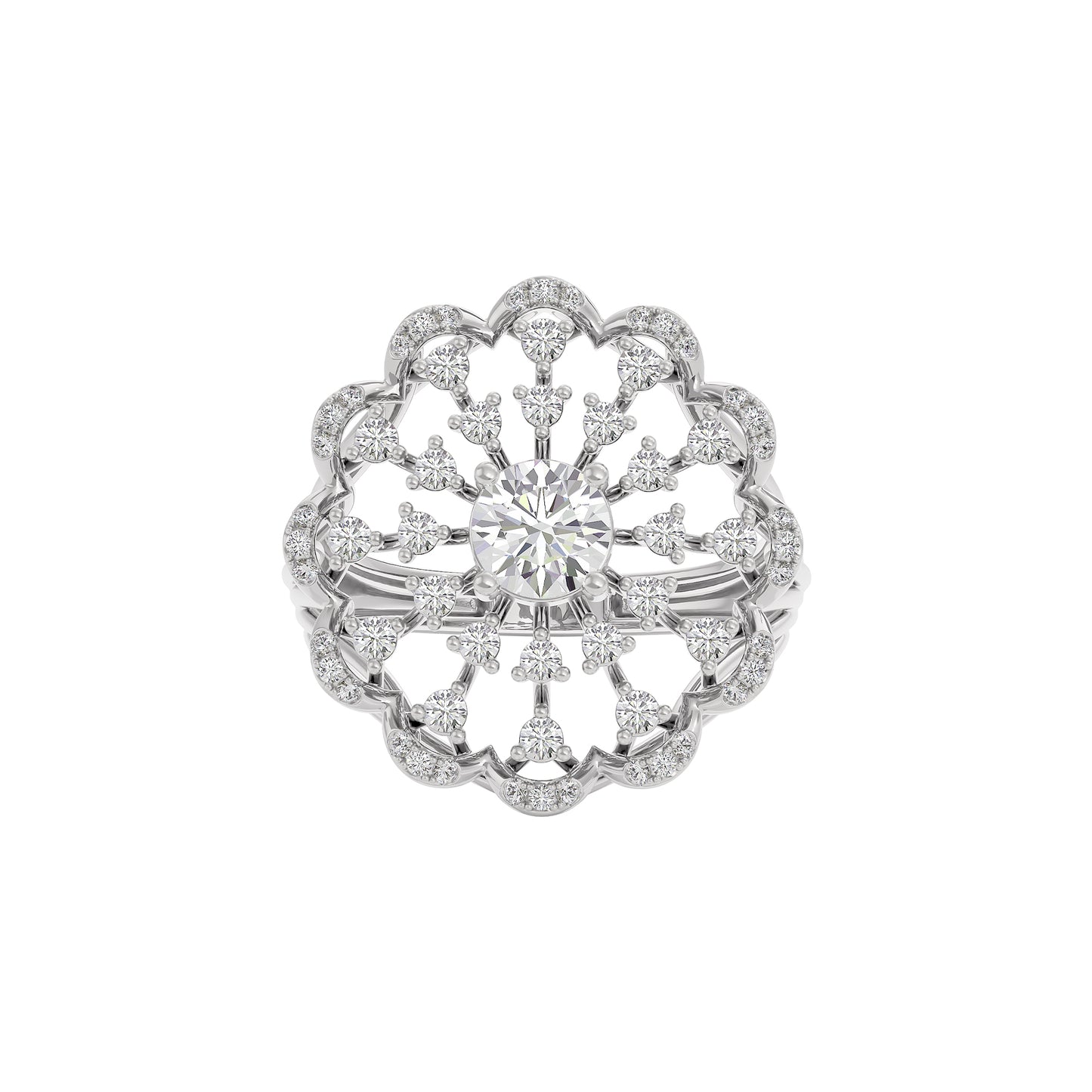 Radiant Crown Diamond Ring