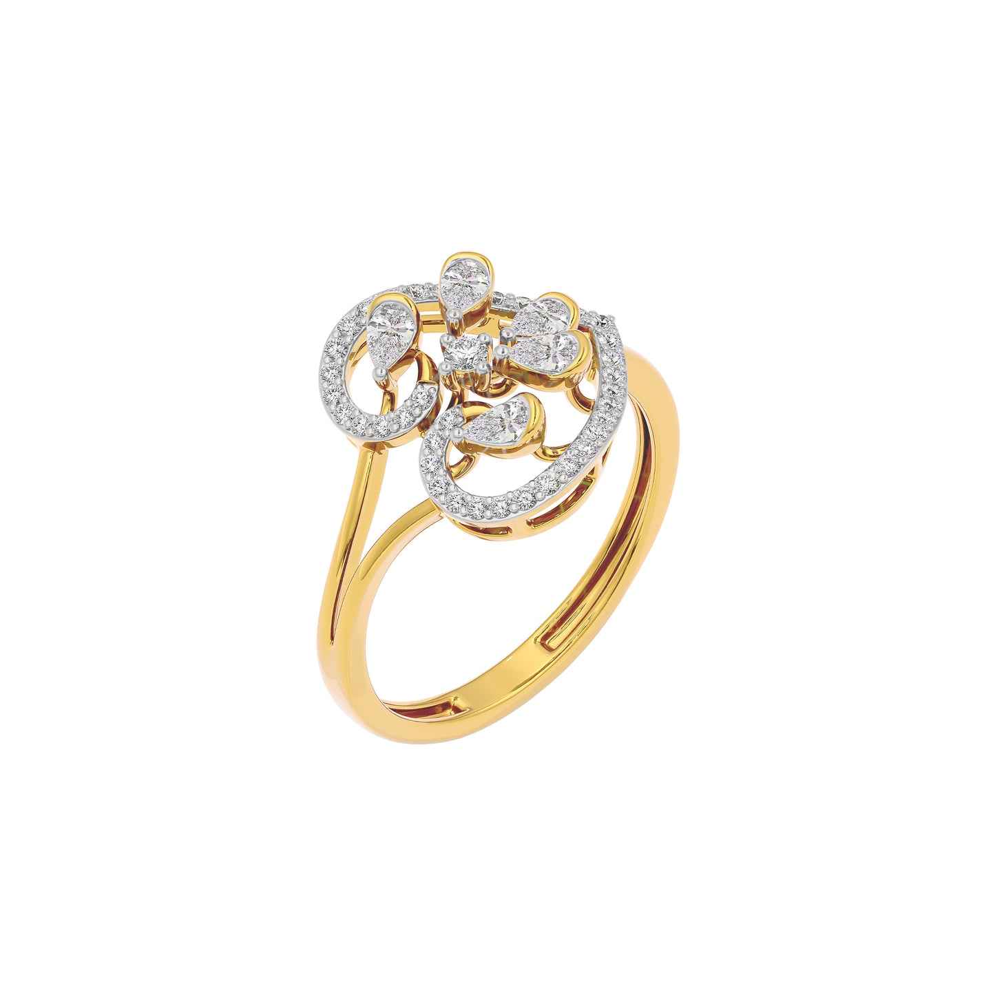 Opal Reflection Diamond Ring 18 KT / Yellow Gold / 22