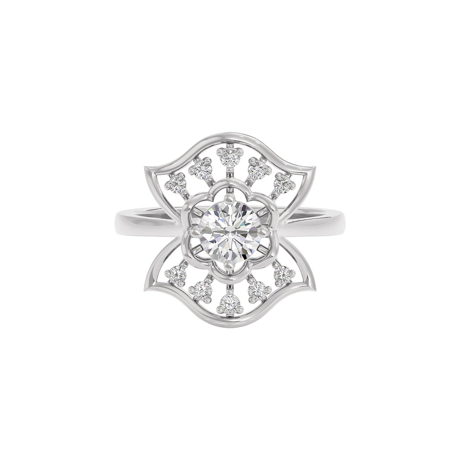 Halo Enigma Diamond Ring 18 KT / White Gold / 22