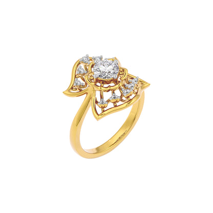 Halo Enigma Diamond Ring 18 KT / Yellow Gold / 22