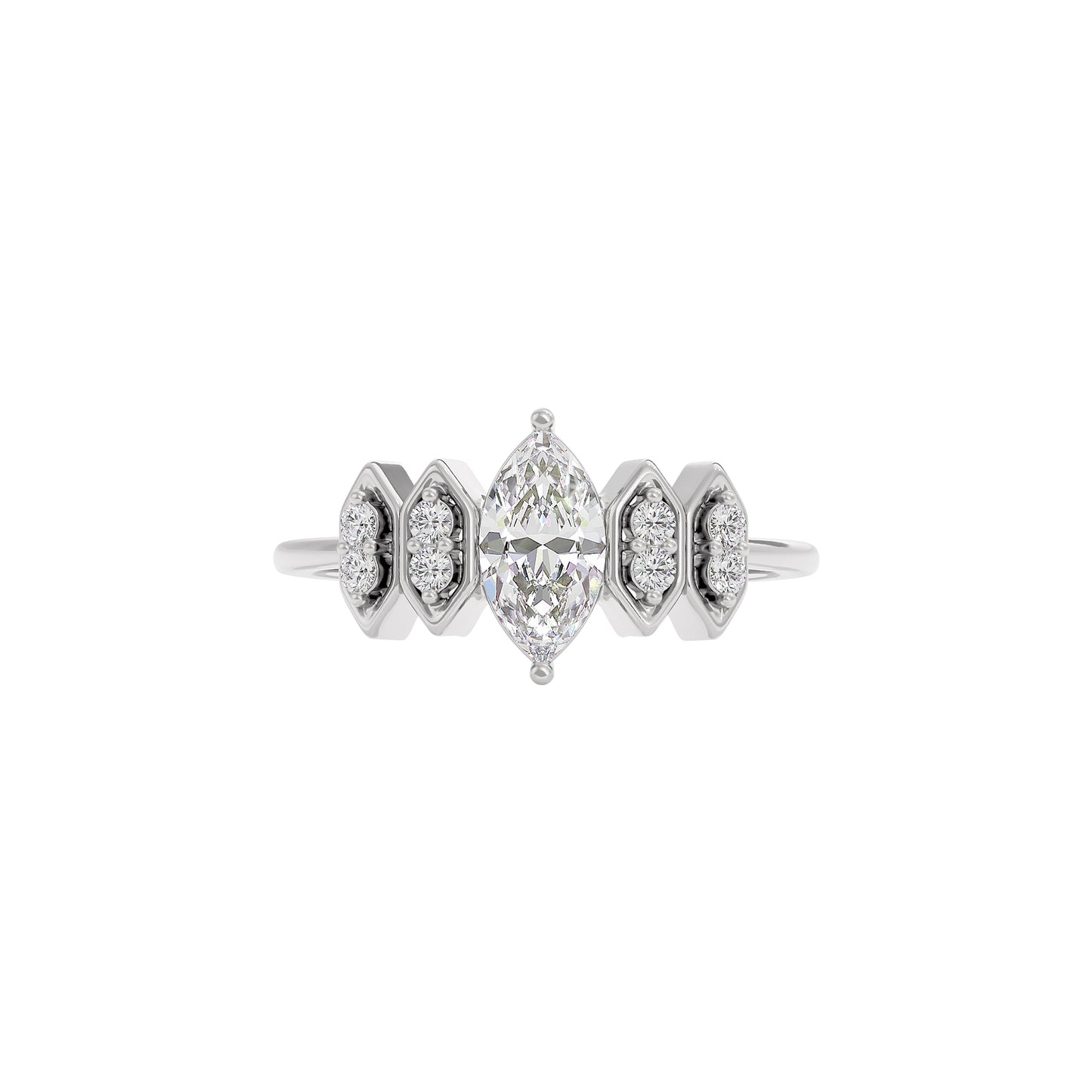 Celestial Love Diamond Ring 18 KT / White Gold / 22