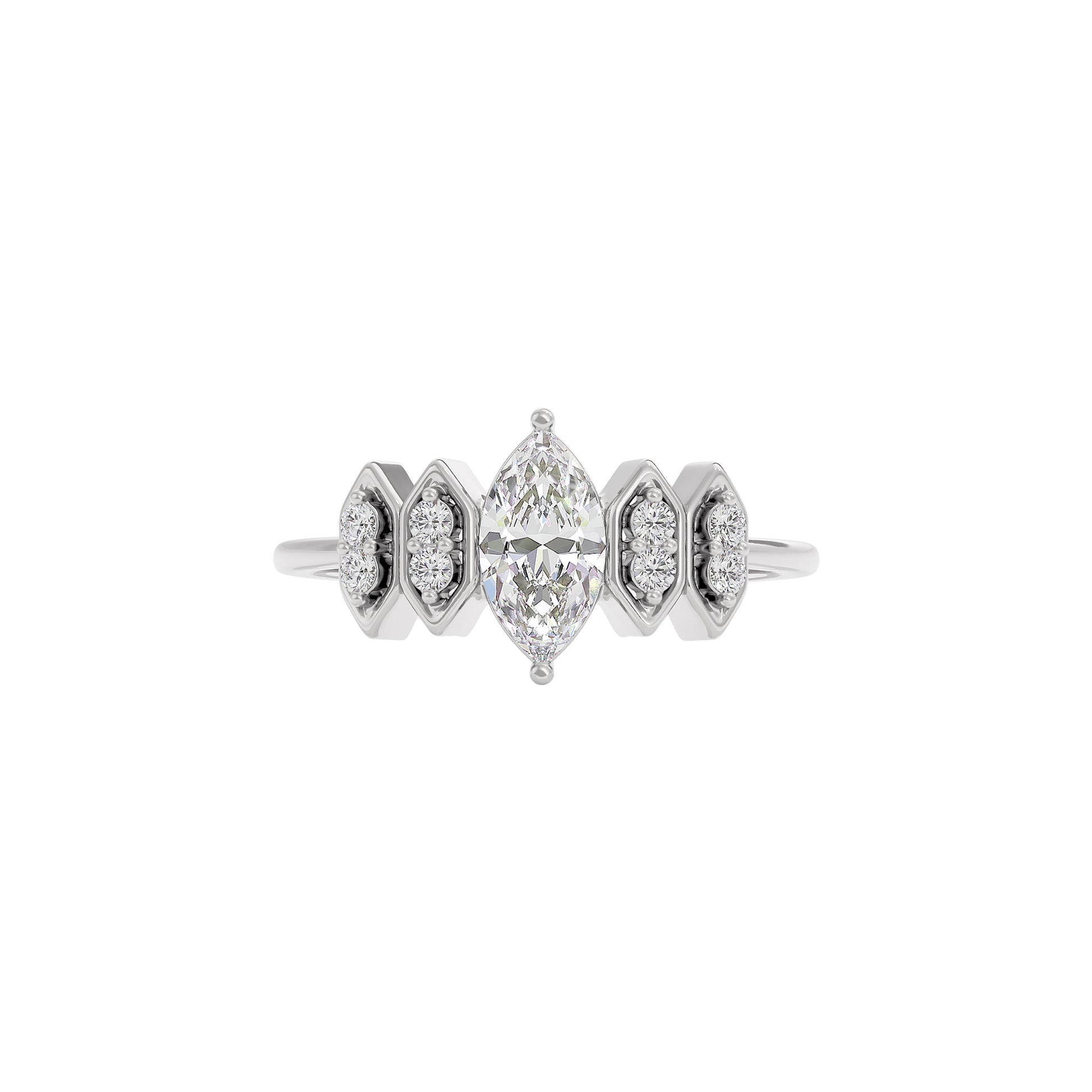 Celestial Love Diamond Ring 18 KT / White Gold / 22
