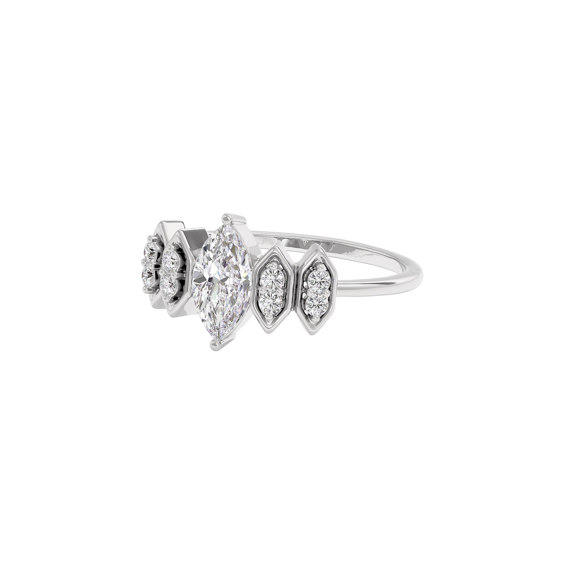 Celestial Love Diamond Ring 18 KT / White Gold / 22