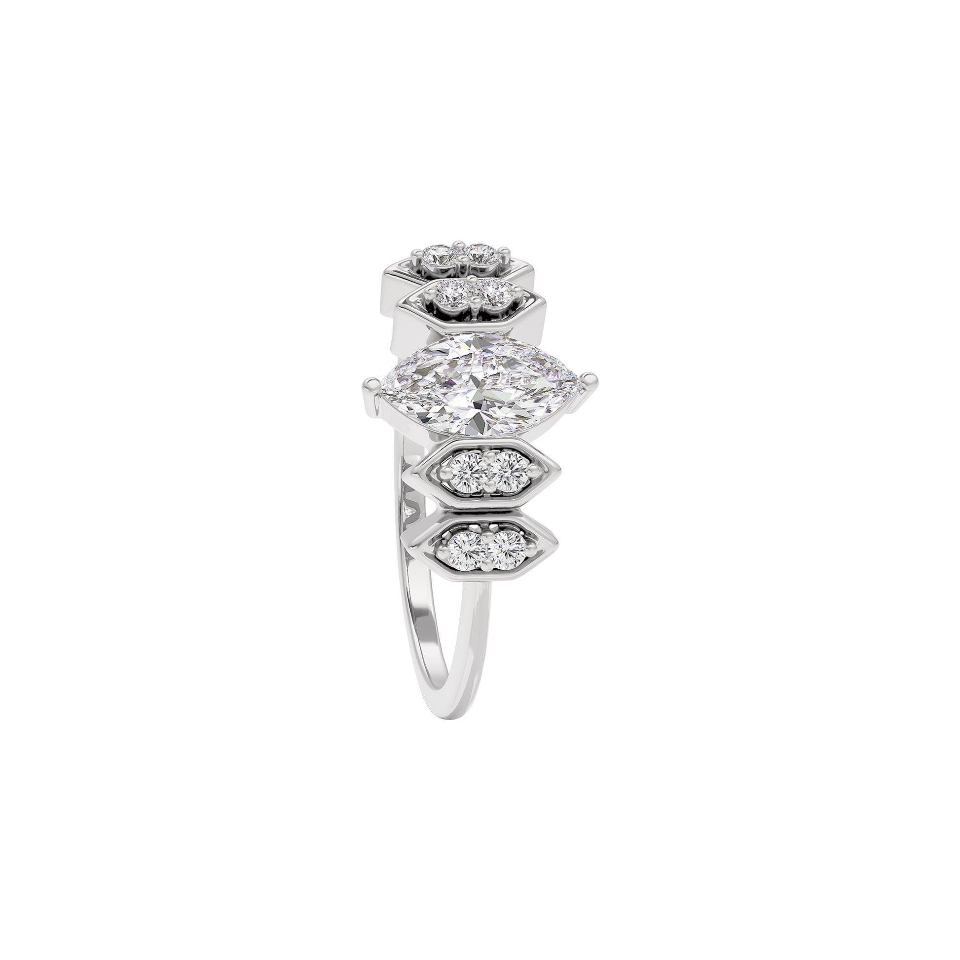Celestial Love Diamond Ring 18 KT / White Gold / 22