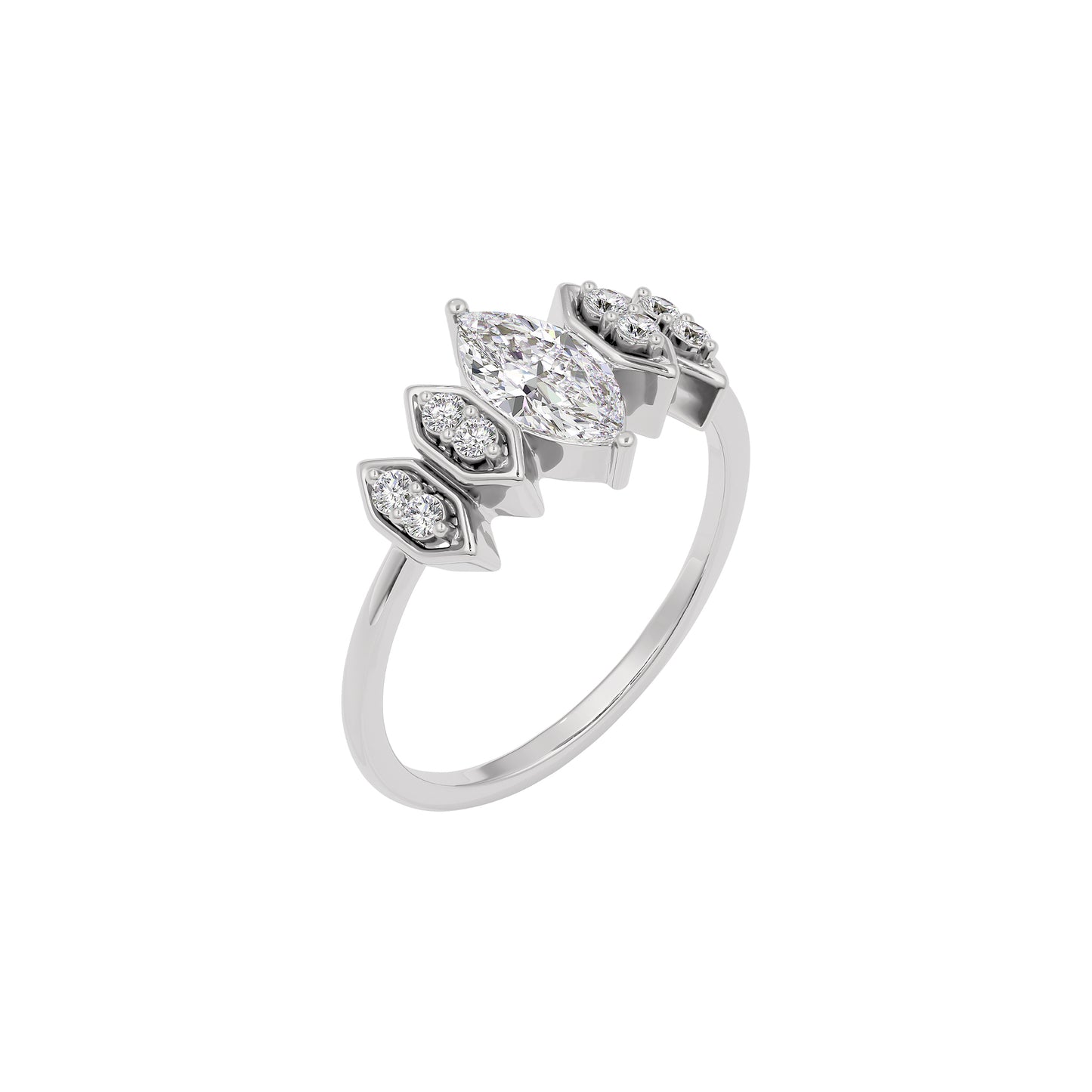 Celestial Love Diamond Ring 18 KT / White Gold / 22
