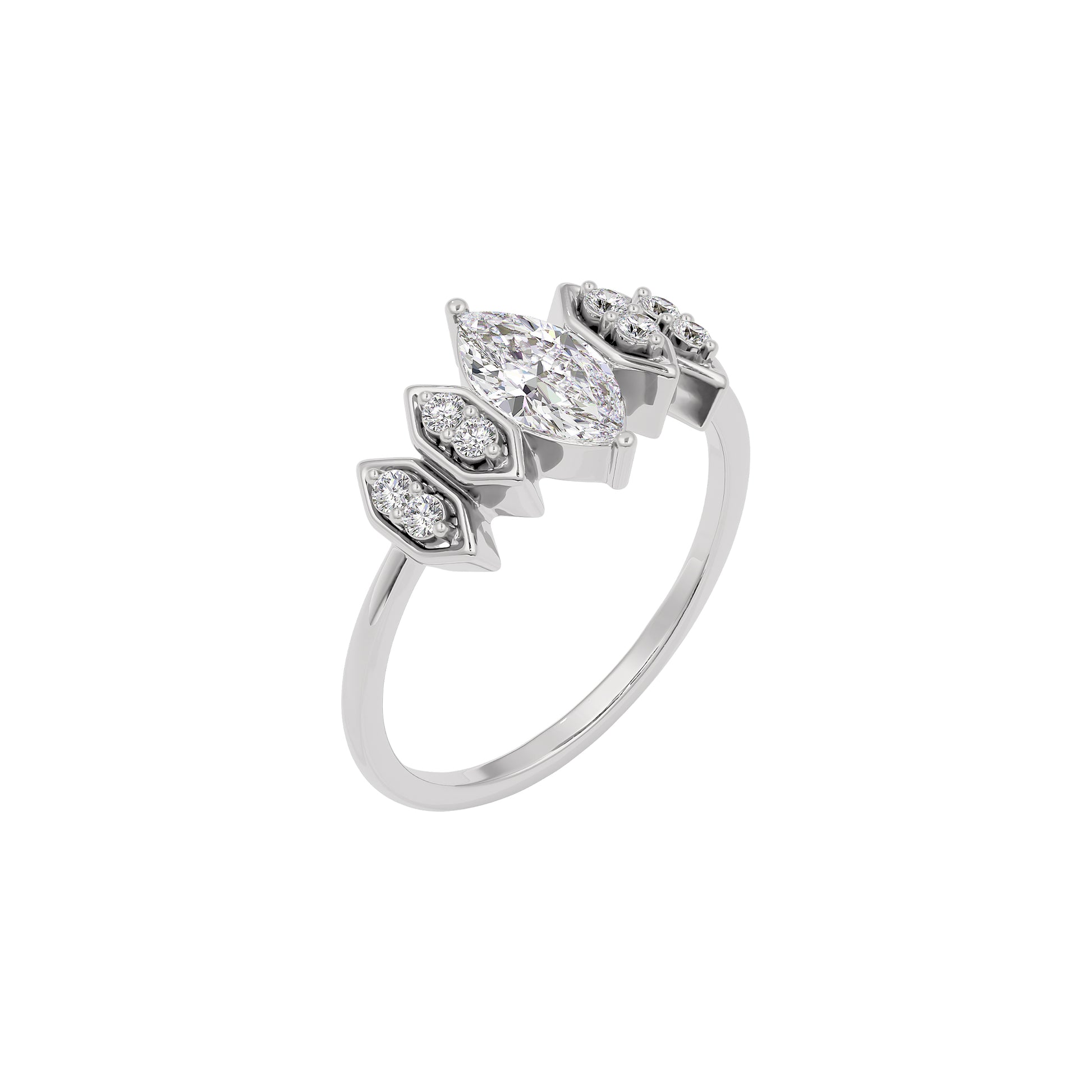 Celestial Love Diamond Ring 18 KT / White Gold / 22