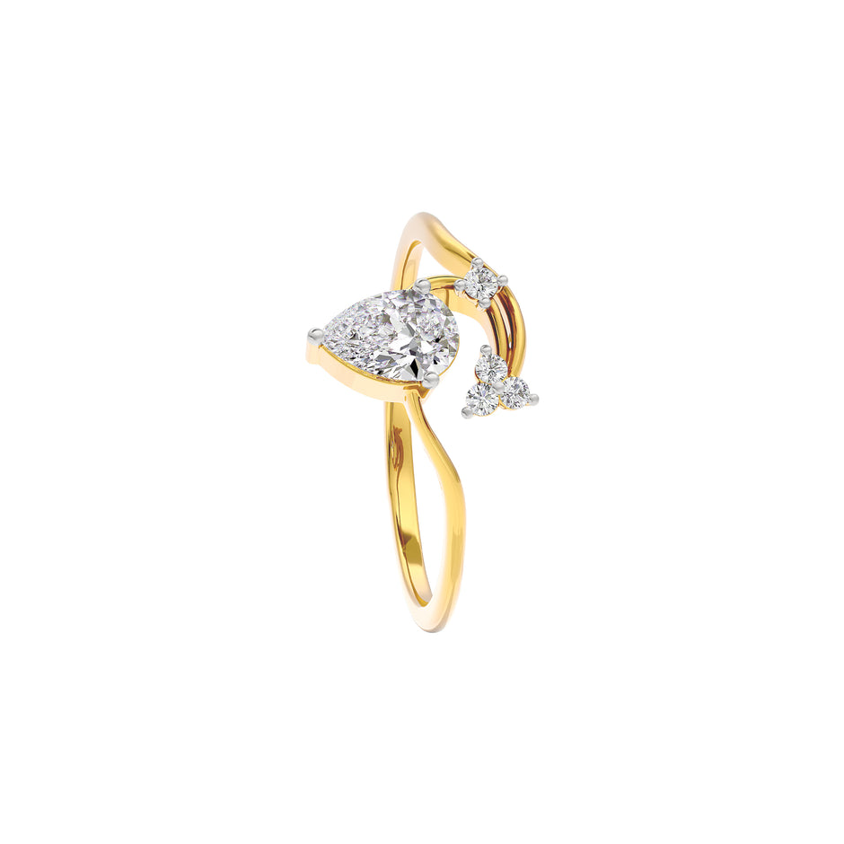 Radiant Echo Diamond Ring 18 KT / Yellow Gold / 22