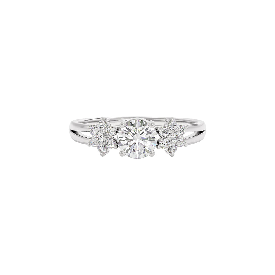 Serene Blossom Diamond Ring 18 KT / White Gold / 22