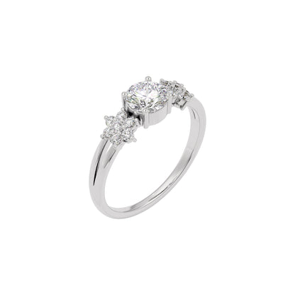 Serene Blossom Diamond Ring 18 KT / White Gold / 22