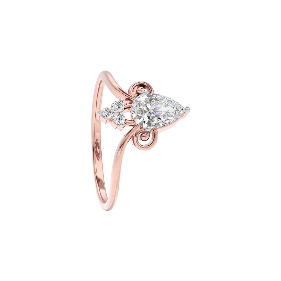 Crystal Halo Diamond Ring