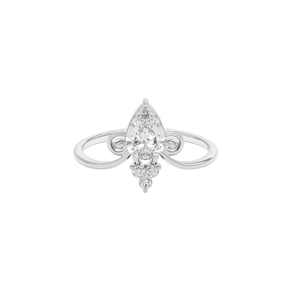 Crystal Halo Diamond Ring