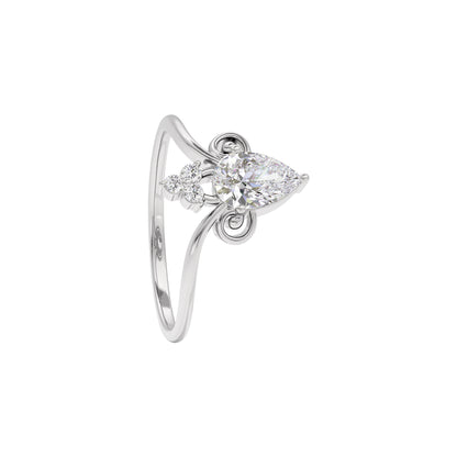 Crystal Halo Diamond Ring