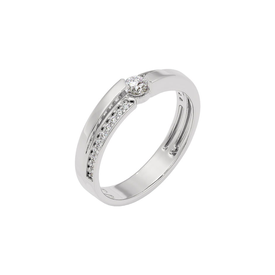 The Shimmer Diamond Couple Band Ring for Her