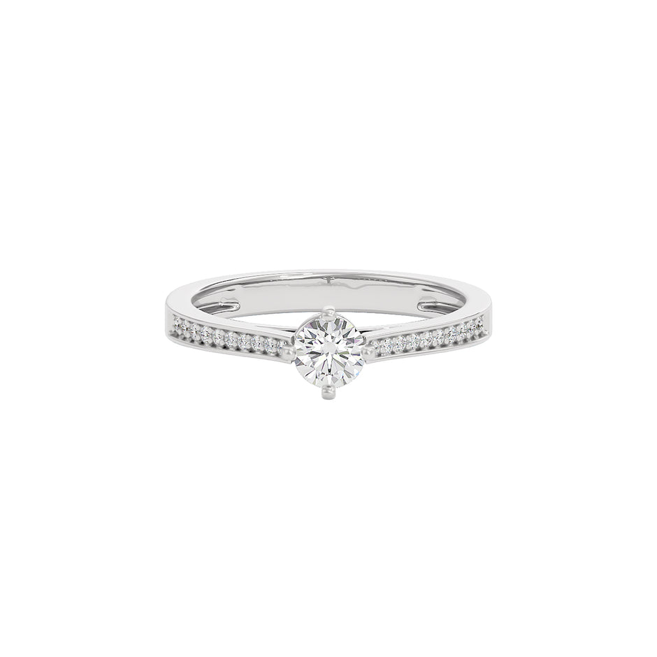 The Linked Facets Diamond Couple Band Ring for Her