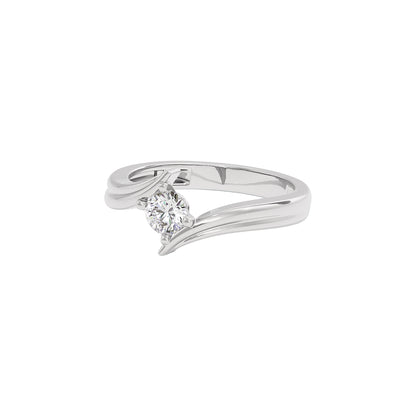 The Ethereal Flow Diamond Couple Band Ring for Her