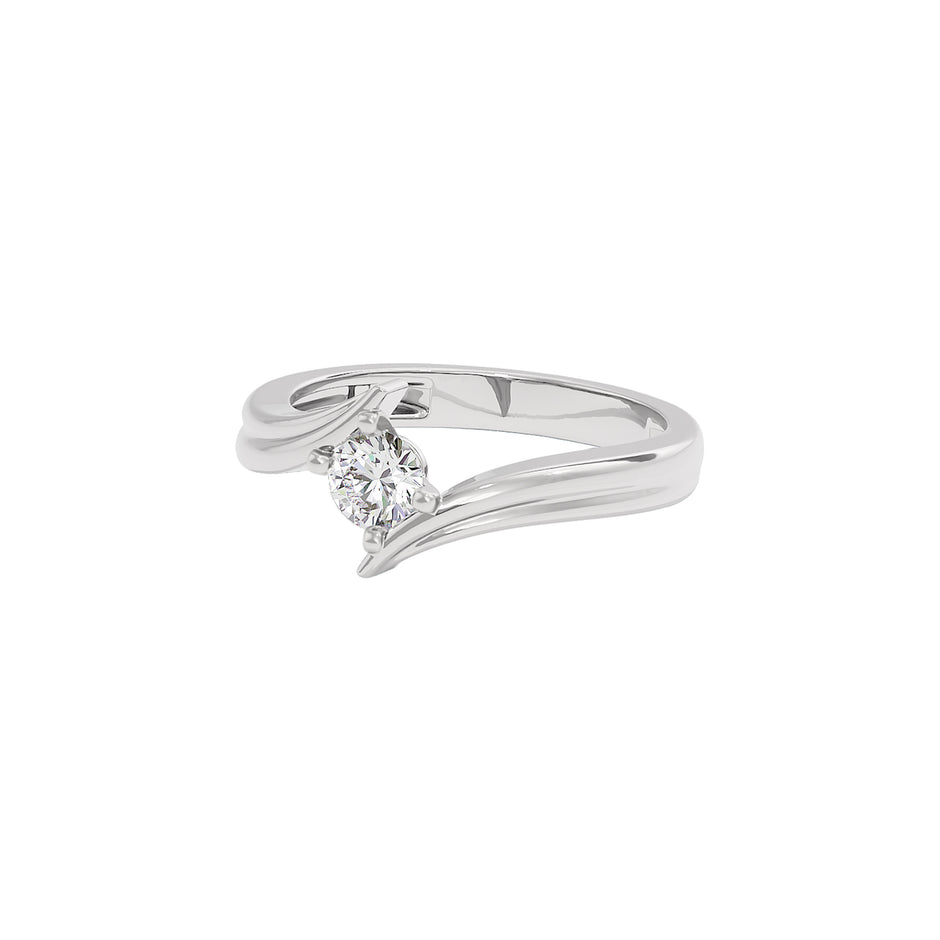 The Ethereal Flow Diamond Couple Band Ring for Her