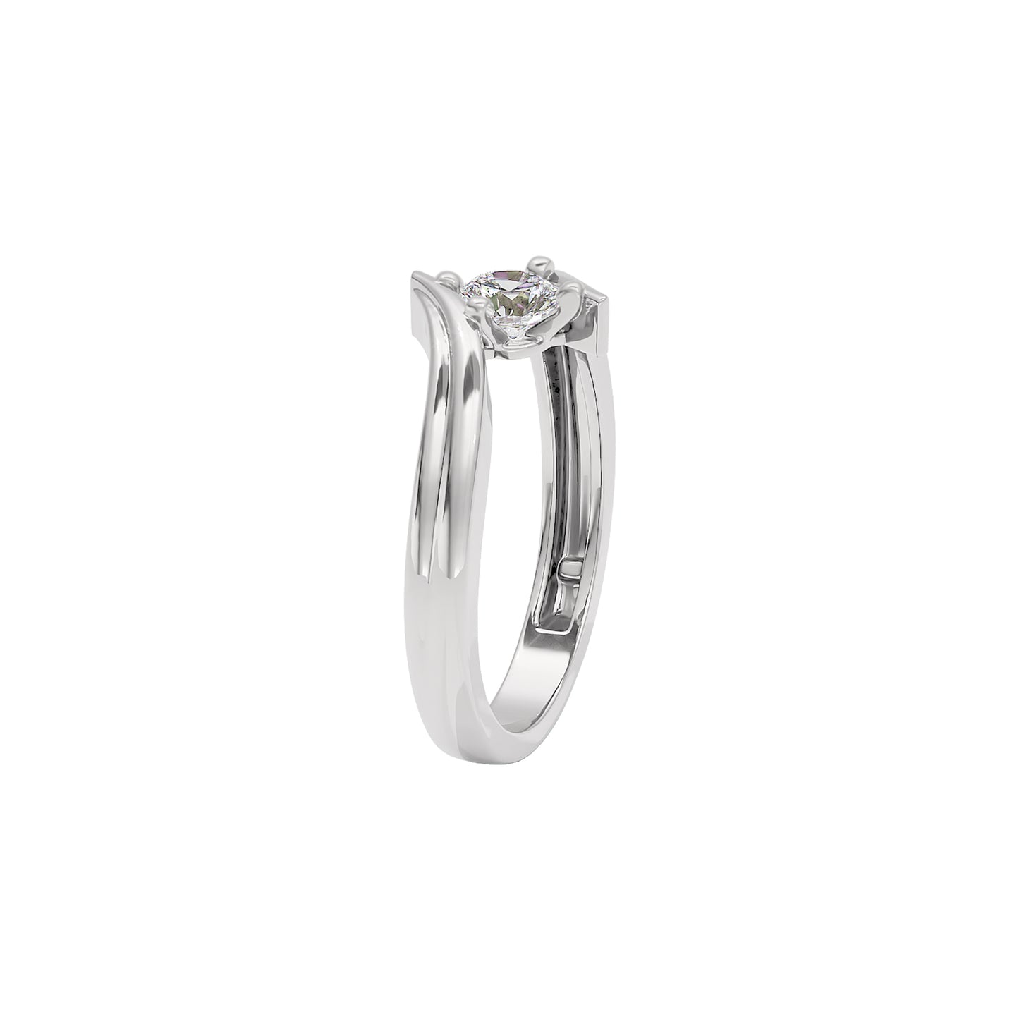 The Ethereal Flow Diamond Couple Band Ring for Her