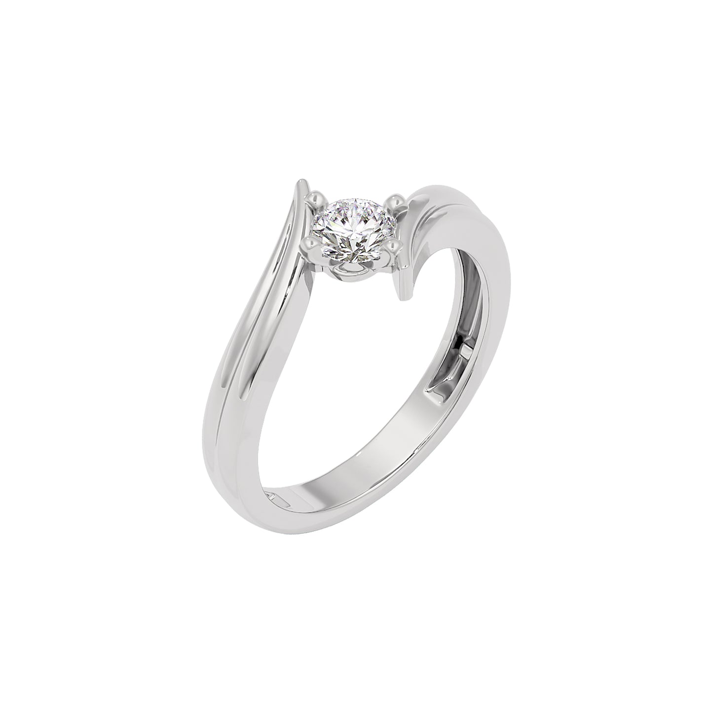 The Ethereal Flow Diamond Couple Band Ring for Her