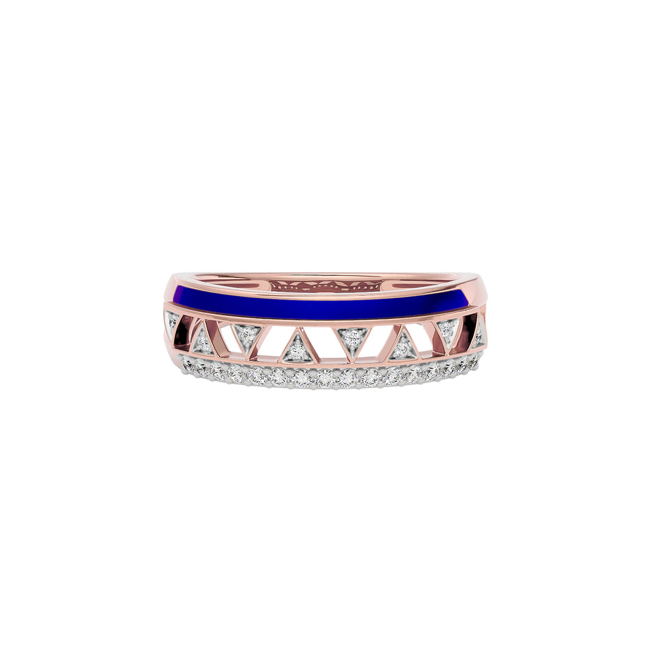Sapphire Edge Fashion Diamond Ring 18 KT / Rose Gold / 22