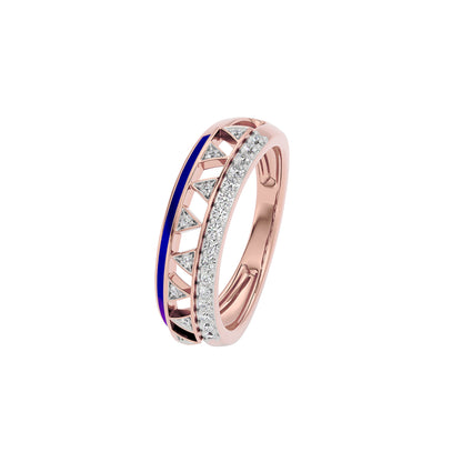 Sapphire Edge Fashion Diamond Ring 18 KT / Rose Gold / 22