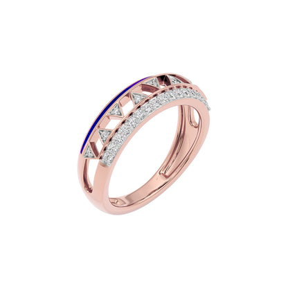 Sapphire Edge Fashion Diamond Ring 18 KT / Rose Gold / 22