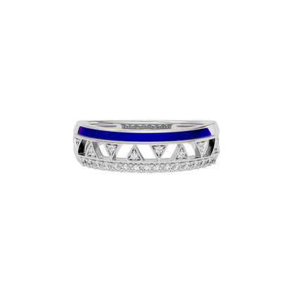 Sapphire Edge Fashion Diamond Ring 18 KT / White Gold / 22