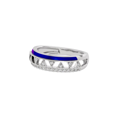 Sapphire Edge Fashion Diamond Ring 18 KT / White Gold / 22
