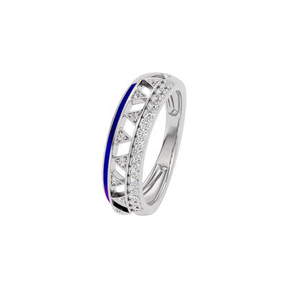Sapphire Edge Fashion Diamond Ring 18 KT / White Gold / 22