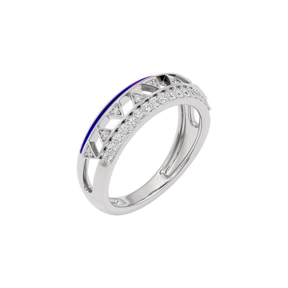 Sapphire Edge Fashion Diamond Ring 18 KT / White Gold / 22