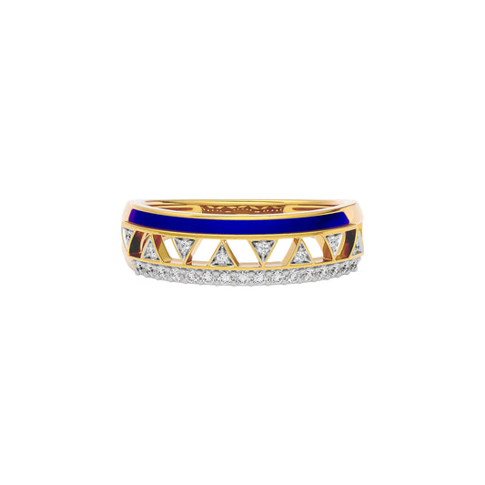 Sapphire Edge Fashion Diamond Ring 18 KT / Yellow Gold / 22