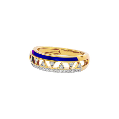 Sapphire Edge Fashion Diamond Ring 18 KT / Yellow Gold / 22